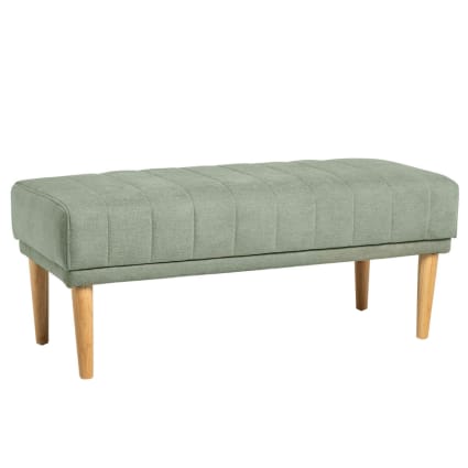24KF Panca Imbottita In Velluto 109x39x42 Cm: Ottoman Con Gambe In Legno Massello, Colore Tortora, Per Ingresso