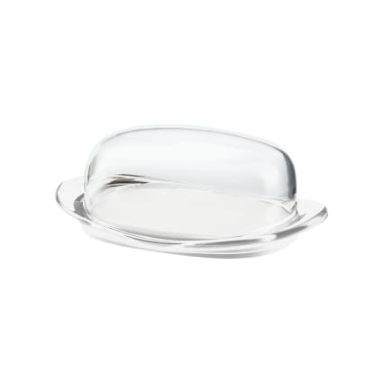 PEPAXON Beurrier Rectangulaire En Verre Transparent Avec Couvercle - 250 G - Design Cœur élégant Pour Table