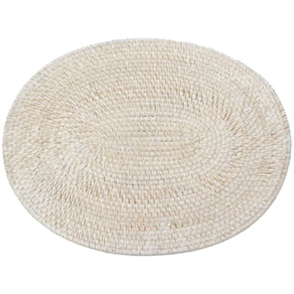 Lot De 6 Sets De Table Ovales Tressés 44 × 29 5 Cm - Placemat En PP