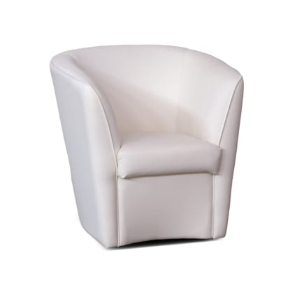 Poltrona a pozzetto in ecopelle bianca Valentina Maisons du Monde