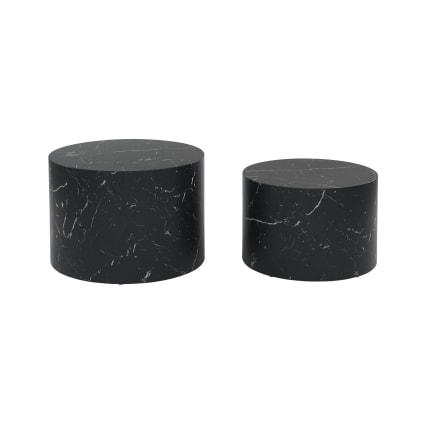Assortiment de 2 photophores en verre avec décoration géométrique marron et noir Assortiment de 2 photophores en verre avec décoration géométrique marron et noir
