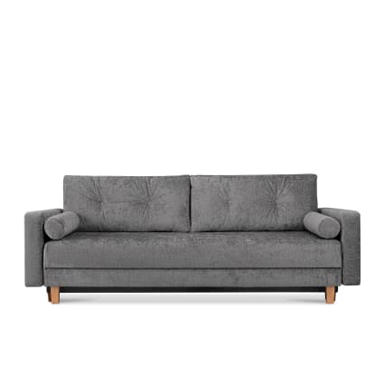 Schlafsofa 3 Pers. mit weicher Sitzfläche und hoher Rückenlehne, grau Eriso