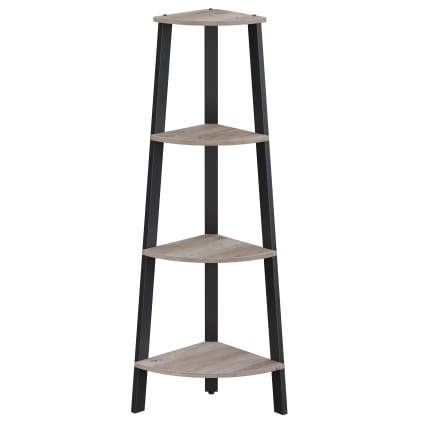 Étagères à 4 niveaux 3pcs Anthracite Acier et bois d'ingénierie