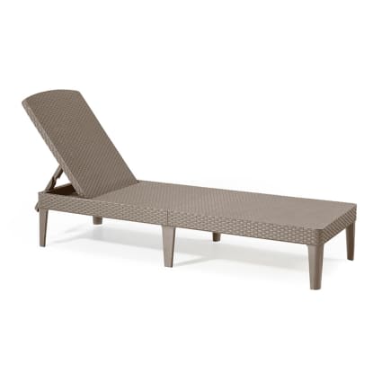 Lettino prendisole rattan schienale reclinabile cm 189x72 96h