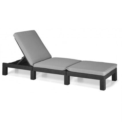 Lettino a sdraio prendisole in resina cm 195x65 22h nero Daytona