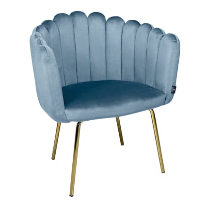 Poltrona conchiglia in velluto carta da zucchero Perla Maisons