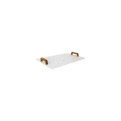 MIVIDE 10 Pcs Plateau Plastique Rectangulaire Blanc, 34.5 x 25.3 x 3.2 cm Plateaux de Service Réutilisables, Plateau d'activité, Plateaux en Plastique Rectangulaire pour Artisanat, École, Maison