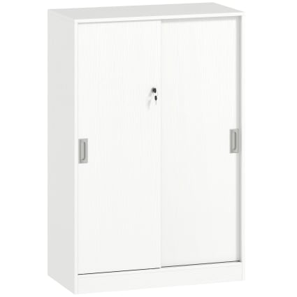 Libreria Armadio 9 Cassetti + 3 Ripiani Aperti 180x120x39 Cm Bianco MDF