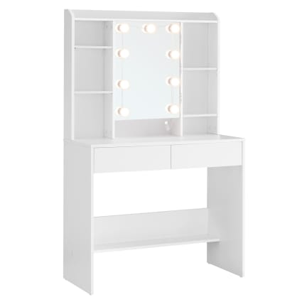 Table Console Coiffeuse En Miroir Et Verre – 2 Tiroirs – Pour Chambre Ou Entrée