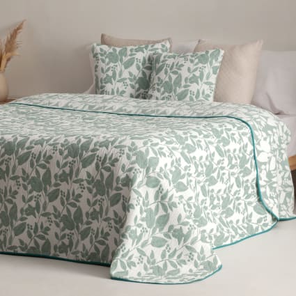 Jacquard-Tagesdecke 250 X 270 Cm – 70 % Baumwolle, 30 % Polyester, Grün, Für 150 Cm Bett