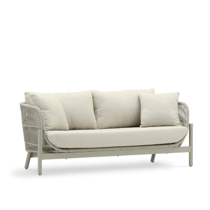 Beige Divano Color Corda Divano A Posti In Alluminio E Corda Beige - Main Image