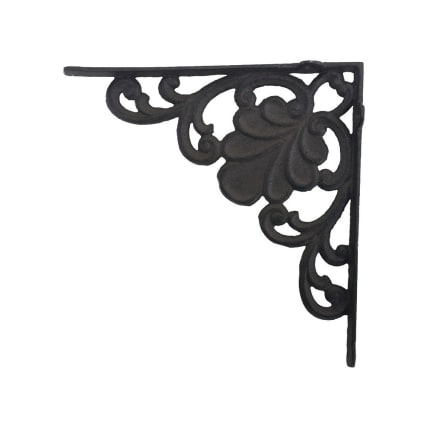 Equerre fixation étagère vintage ancienne fonte marron 23 x 24 cm ...
