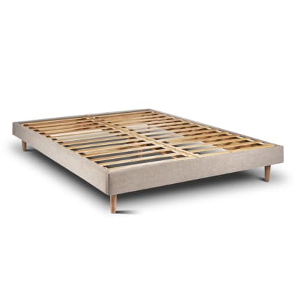 Rete Letto Imbottita Prestige Hotel 90x190 Cm - Bianco, Legno Massiccio Con Gambe Incluse