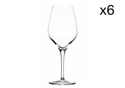 Lot De 6 Verres à Vin Jaugés Grappe En Cristallin – 35 Cl, Design Contemporain