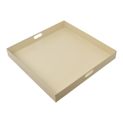 Tablett aus Metall, 60x60 cm, Beige