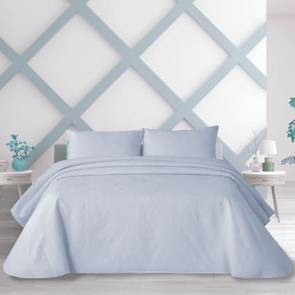Colcha bouti mosaico azul cama 135/140cm Maisons du Monde