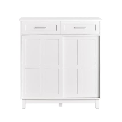 Sideboard mit Schiebetüren Holz Weiß
