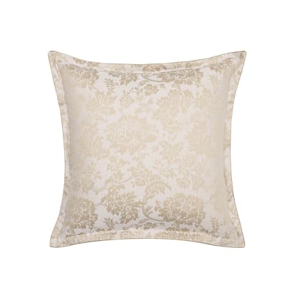 Taie d'oreiller vintage 100 % coton avec motif floral élégant or rose