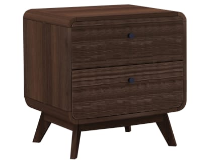 Homes Carey Comodino Contemporaneo – Legno, Con Ricarica USB E Prese, Cassetto Nascosto, Castano