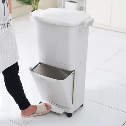 Poubelle de recyclage poubelle de tri 3 x 18 litres 3 compartiments Poubelle de recyclage poubelle de tri 3 x 18 litres 3 compartiments