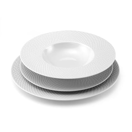 Service De Table 18 Pièces Osara - Porcelaine Blanche 27 Cm - Paris Prix