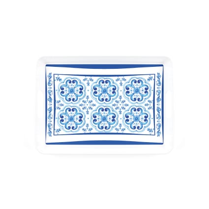 WORHE Plateau De Service Acrylique Rectangulaire Motif Galaxie Bleue - Décoratif Et Multifonction