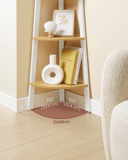 Étagère D'angle Imitation Pierre - Résine Blanche 24x24 Cm, épaisseur 2.4 Cm - Support Jusqu'à 15 Kg, Facile à Fixer