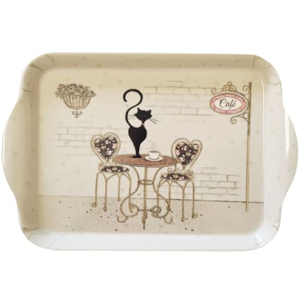 Mini Plateau Mélamine Chat Paris - 20,8x14 Cm, Décoration Mignonne Pour Maison Ou Cadeau - 2