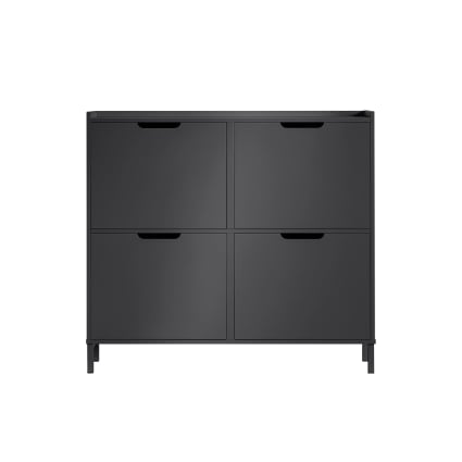 Schuhkipper mit 4 klappen schwarz 100x91x19 cm