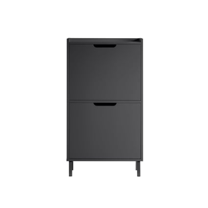 Scarpiera Metallica IDIMEX NAVAN 2 Ripiani Aperta 80x27x29 Cm - Nero