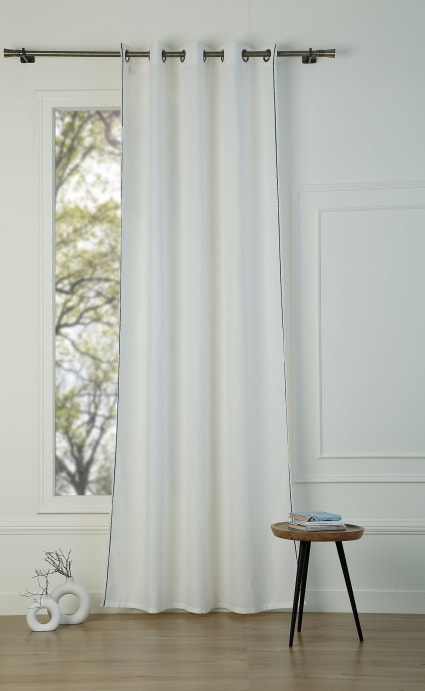 Tenda Con Occhielli In Effetto Lino Bianco | 140/200/280 Cm Di Larghezza | Lunghezze Su Misura Fino A 280 Cm | CATTANI TESSUTI