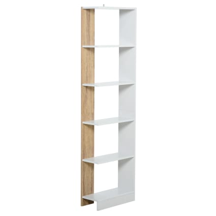 OTK Libreria a 5 ripiani, libreria alta, scaffale da ufficio, scaffale moderno per soggiorno, camera da letto e ufficio vintage