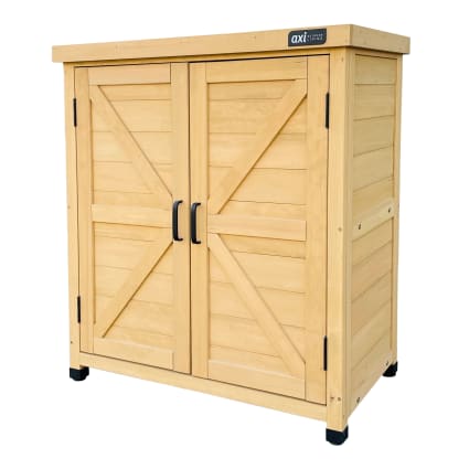 Gartenschrank aus FSC Holz mit Ablage 80 x 45 x 93 cm, braun Felix