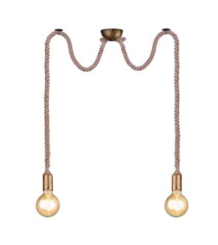 Jandei Lampada a sospensione corda vintage 1 braccio Tappo E27 | Leroy Merlin