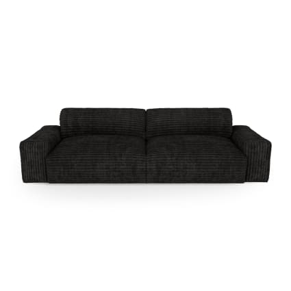 Uu Sofa Canapé Salon - Canapé à 3 Places Noir 180 Cm Velours Chy5392   197x77x80 Cm