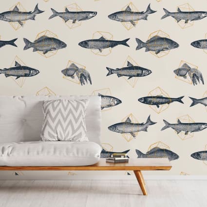 Carta da parati pesci geometrici 208x270cm Maisons du Monde