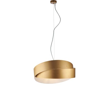 Sospensione moderna 2 luci ferro laccato oro con bianco