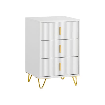Comodino bianco per camera da letto con porta USB, tavolo sollevabile, design a puleggia rimovibile con due cassetti, dimensioni: 40*49*55cm | Leroy Merlin