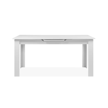 Mesa De Comedor Extensible Shally Dogan - De 90x60 Cm A 120x60 Cm, Blanca, Diseño Moderno Para Ahorrar Espacio