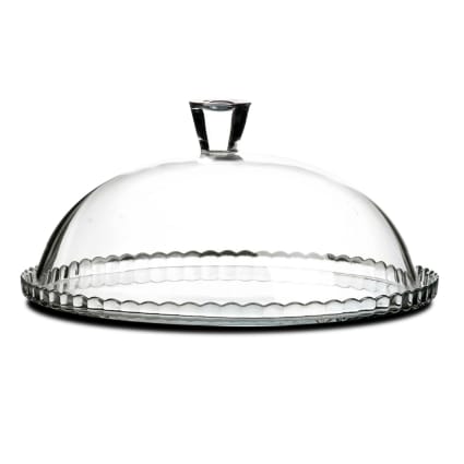 Cloche à Fromage En Verre Avec Plateau Porcelaine – Pied, Résistant Au Froid