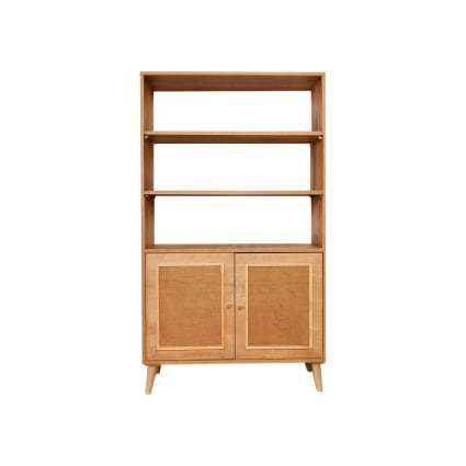 Bibliothèque double scandinave en chêne clair 4 tablettes BRENDA