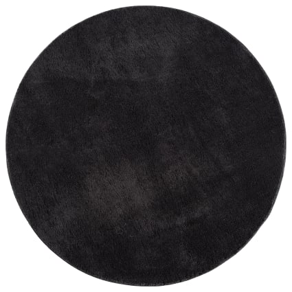 Tapis Rond Lavable Noir Et Blanc Effet Marbre - 160 Cm - Doux, Antidérapant, Parfait Pour Salon Ou Salle à Manger - 14