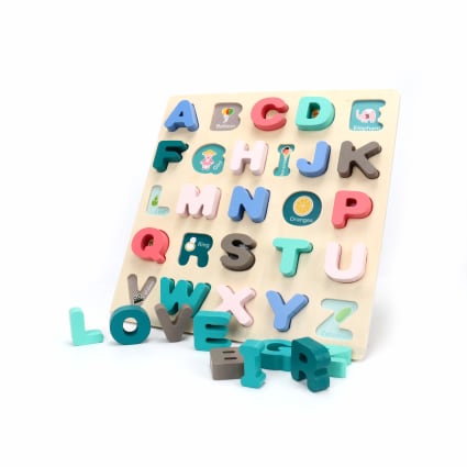 Jouets Alphabet En Bois - 26 Lettres Majuscules Et Minuscules Avec Tableau - Jeu éducatif Pour Enfants 3 Ans Et Plus