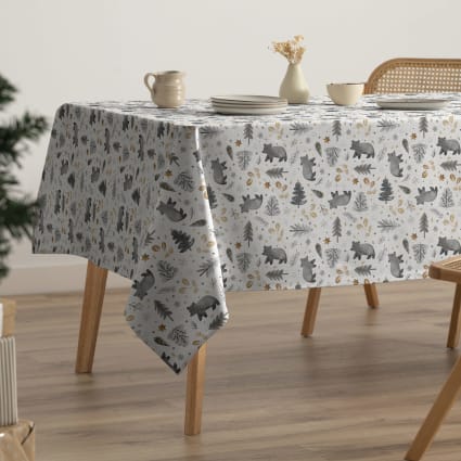 Nappe Rectangulaire Anti-taches (150 X 240 Cm) Miraline Grise - Linge De Table