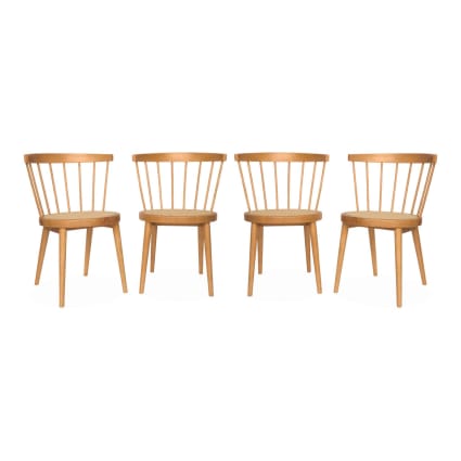 Set di sedie in legno e paglia, marrone naturale Nora Maisons