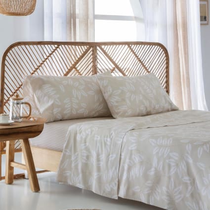 Juego de sábanas 100% algodón orgánico beige 210x260 cama 135