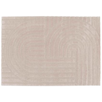 Tapis De Salon Moderne Beige Marron Vagues Fin Dream 160x220 - Tapis salon et chambre