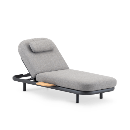 Bain de soleil de jardin en aluminium avec coussin et table