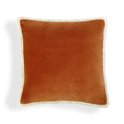 Coussin En Velours Avec Contour Perlé 'Deko&co' - Vert émeraude - - 14.90