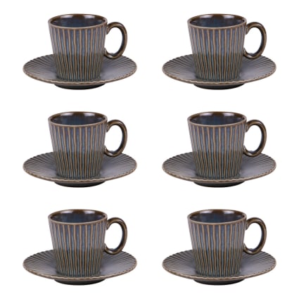 Lot de 3 tasses à café et sous-tasses en faïence de Sarreguemines déco – Hello Broc